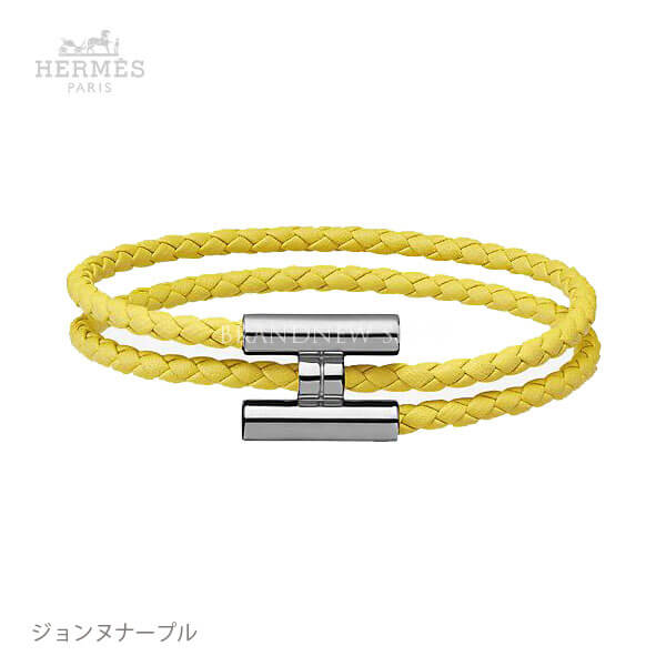 エルメス ブレスレット 偽物 エルメス 本革＆H☆Tournis tresse