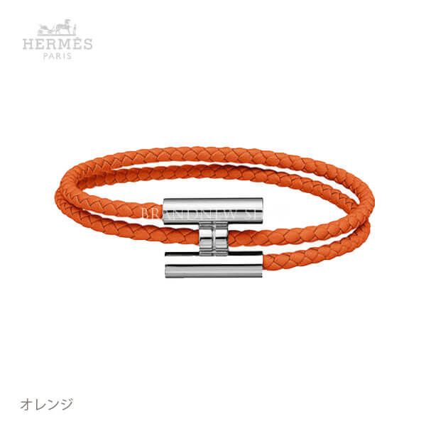 エルメス ブレスレット 偽物 エルメス 本革＆H☆Tournis tresse