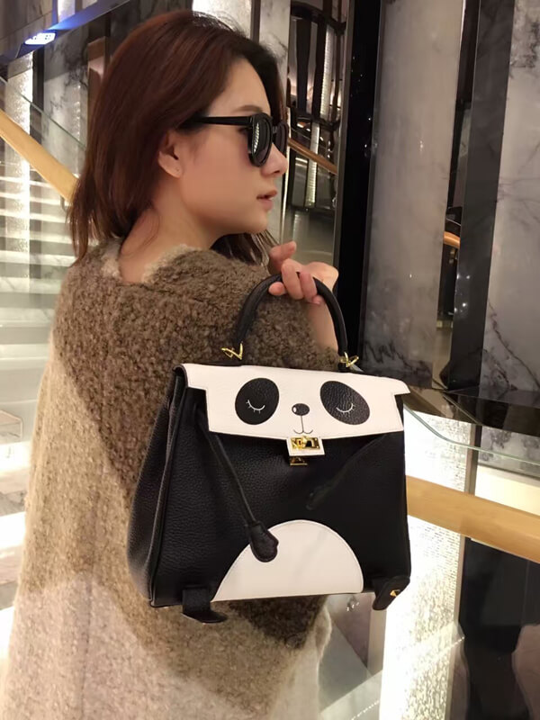 エルメスケリー コピー エルメス 28cm Kelly 内縫 パンダ エプソン ローズコンフェッティ