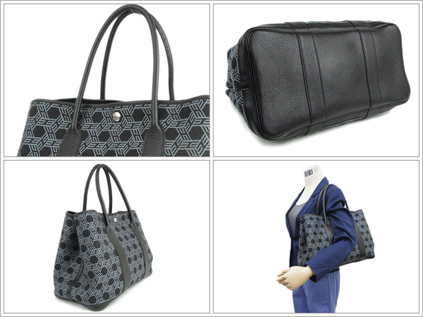 エルメス トートバッグ ガーデンパーティPM ブラック×シルバー金具 K刻印