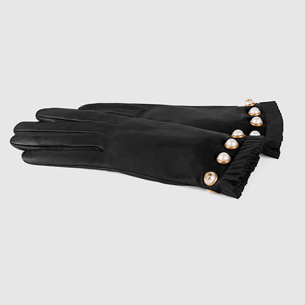 グッチ 手袋 コピー【グッチ★21春夏】STUDDED LEATHER GLOVES 434222 BAPV0 1000