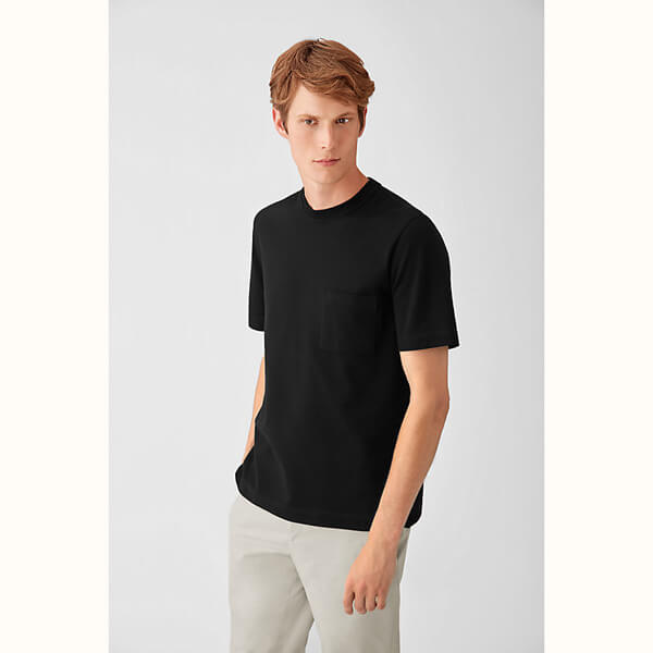 ★エルメス★エルメス Tシャツ メンズ コピー 贈り物に最適 Hロゴ付 ラウンドネックコットンTシャツ