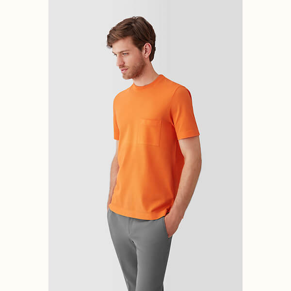 ★エルメス★エルメス Tシャツ メンズ コピー 贈り物に最適 Hロゴ付 ラウンドネックコットンTシャツ