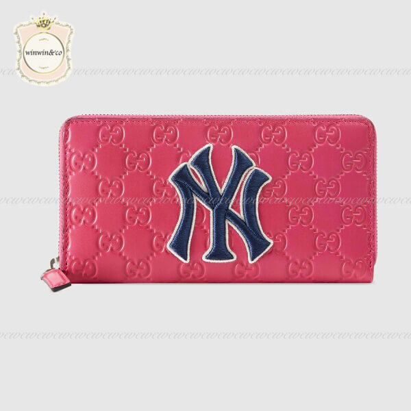 グッチ NY 財布 コピー グッチ ニューヨークヤンキース パッチ ジップアラウンドウォレット547791 DMTIN 4769A