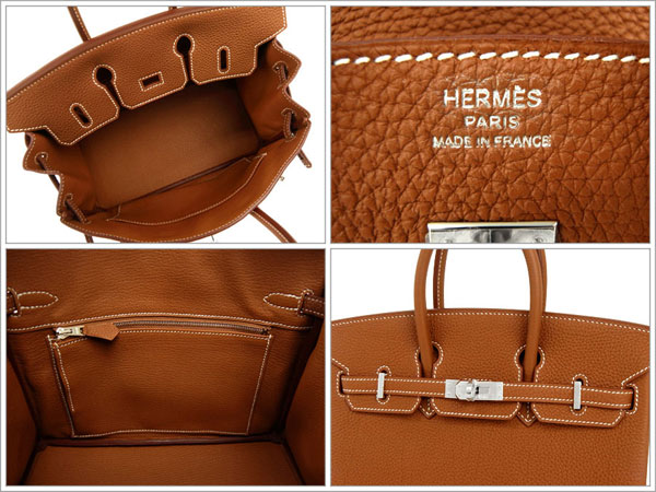 エルメス バーキン 25 cm ハンドバッグ ゴールド×シルバー金具 トゴ Q刻印 エルメス Birkin バッグ