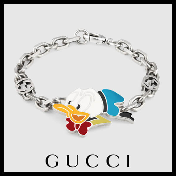 ディズニー グッチ ドナルドダック ブレスレット 偽物 グッチ×ディズニー DISNEY x グッチ Donald Duck 648569 J89B4 8520