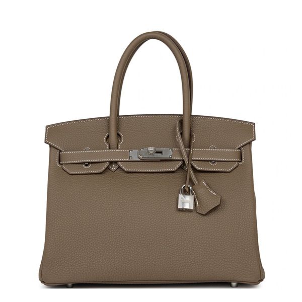エルメス バーキン 偽物 30 cm ハンドバッグ ブラック×ゴールド金具 トリヨンクレマンス Q刻印 エルメス Birkin バッグ選べる多色