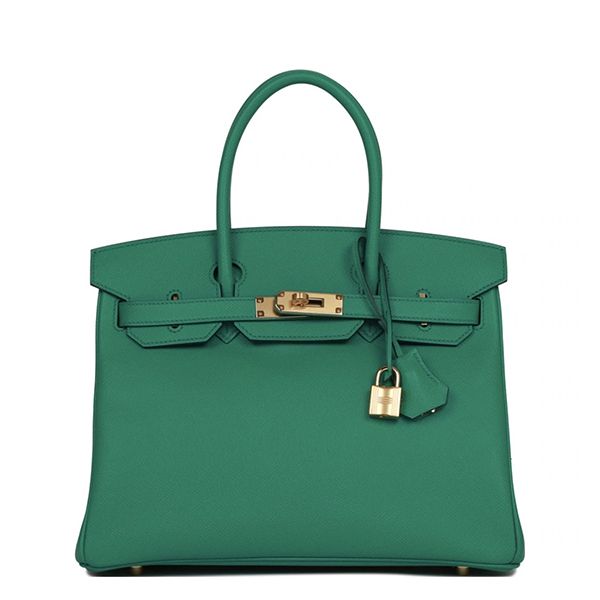 エルメス バーキン 偽物 30 cm ハンドバッグ ブラック×ゴールド金具 トリヨンクレマンス Q刻印 エルメス Birkin バッグ選べる多色
