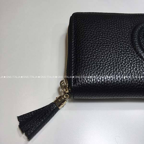 グッチ 偽物 財布 グッチ☆SOHOフリンジタッセル付♪レザーラウンドジップ長財布