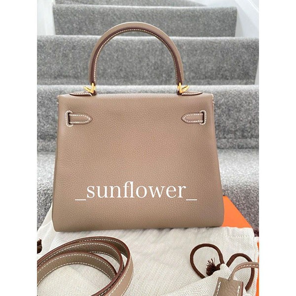 超人気エルメス ケリー 偽物 Kelly 25cm エトゥープ/ゴールド金具