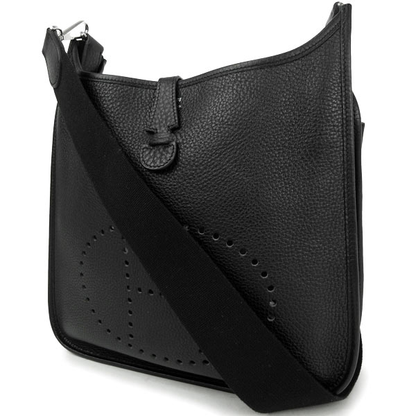 エルメス ショルダーバッグ エブリン 2 ドゥ 29 PM ブラック×シルバー金具 J刻印 エルメス Evelyne バッグ