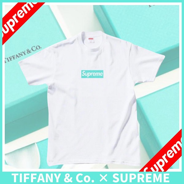 【シュプリーム x ティファニー】Box Logo Tee ボックスロゴ Tシャツ 偽物 