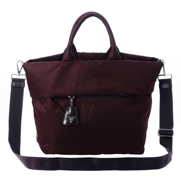 プラダ TESSUTO DOUBLEストラップ付きリバーシブルトートバッグ BN1958 TES.DOUBLE BORDEAUX