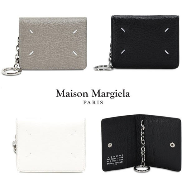 マルジェラ 財布 コピー Maison Margiela メゾンマルジェラ グレインレザー キーリング付き カードホルダー