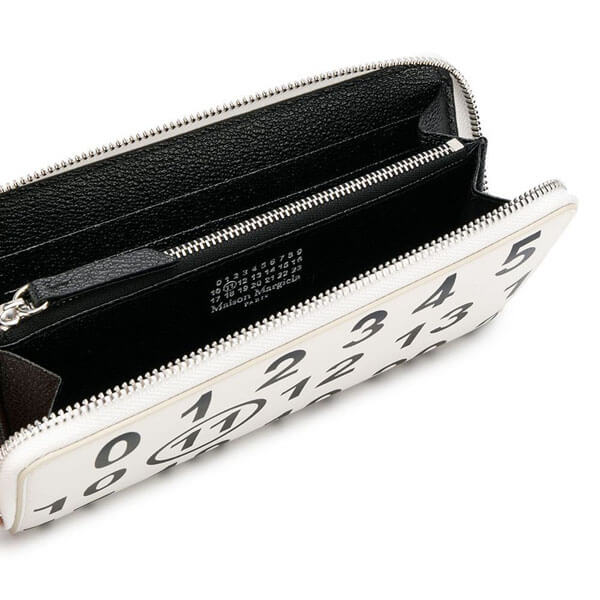 マルジェラ 財布 コピー MAISON MARGIELA メゾンマルジェラ／LOGO PRINT ZIPPED WALLET 数字ロゴ 長財布 白 S56UI0110 PS064 T1003