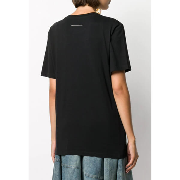 メゾンマルジェラ Tシャツ 偽物 プリント Tシャツ ホワイト レディース
