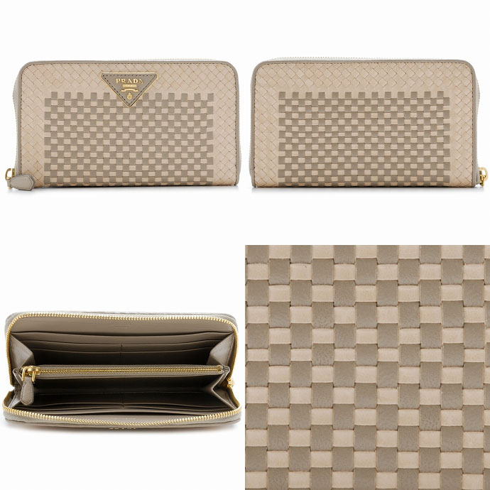プラダ MADRAS LEATHERラウンドファスナー長財布 1M0506 2AJB TALPOM