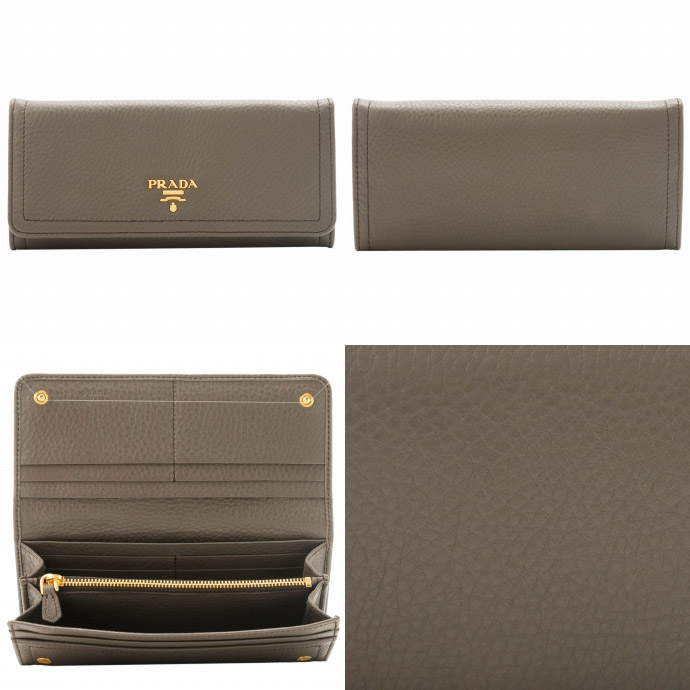 プラダ VITELLO DAINOメタルロゴ付き2つ折り長財布 1M1132 BBE 417