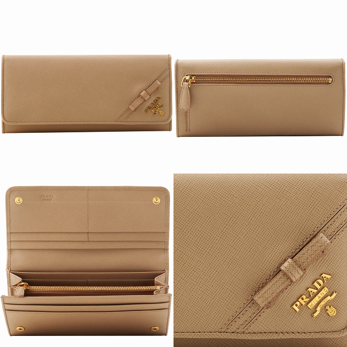 プラダ SAFFIANO FIOCCO METAL2つ折り長財布 1M1132 2AEE 770