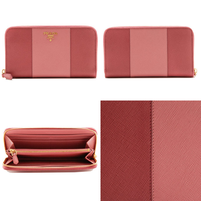 プラダ レザー ラウンドファスナー長財布 TAMARIS+CAMELIA