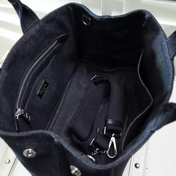 プラダ カナパ コピー DENIM バッグ Sサイズ NERO ストラップ付き B2439G