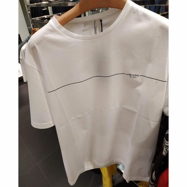 プラダ Tシャツ コピー【PRADA】ロゴ入 カジュアルTシャツ