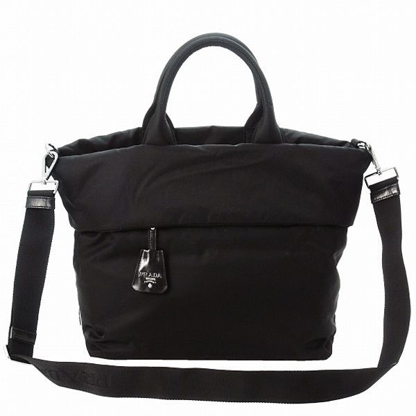 プラダ TESSUTO DOUBLEストラップ付きリバーシブルトートバッグ BN1958 TES.DOUBLE NERO