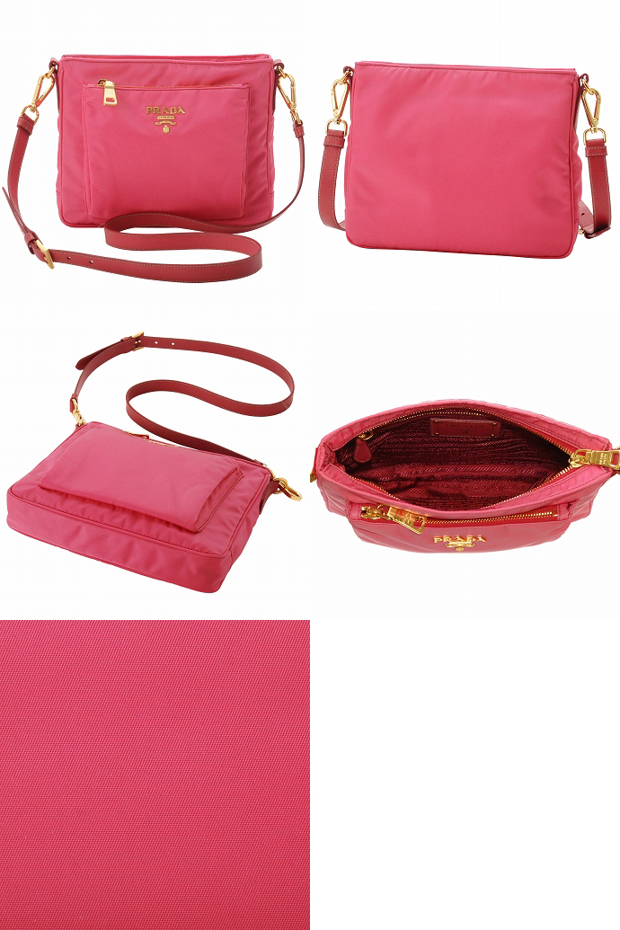 プラダ SAFFIANO COLOURメタルロゴ付き斜め掛けショルダーバッグ BT0693 TES+SAF COLOR PEONIA