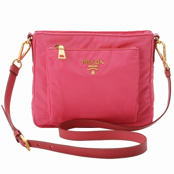 プラダ SAFFIANO COLOURメタルロゴ付き斜め掛けショルダーバッグ BT0693 TES+SAF COLOR PEONIA