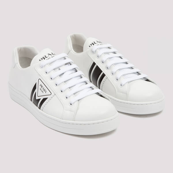 プラダ スニーカー コピー PRADA☆ カーフ New Avenue Leather Sneakers メンズ White