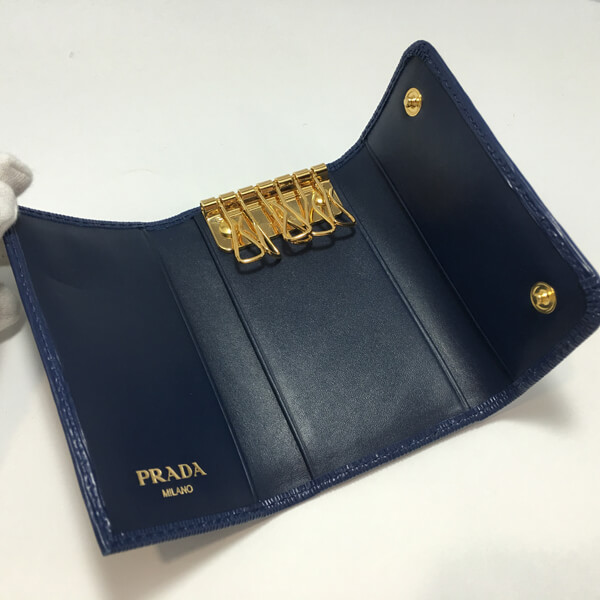 PRADA プラダキーケーススーパーコピー VITELLO MOVEキーケース ブルー 1PG222 BLUETTE