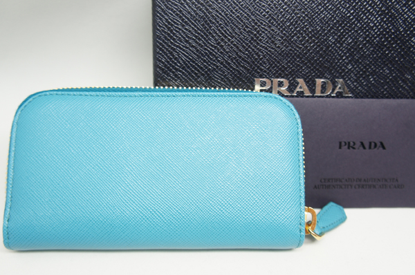 PRADA プラダキーケーススーパーコピー ラウンド ターコイズブルー 1PG604