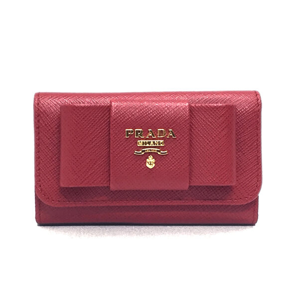 PRADA プラダキーケーススーパーコピー1PG222 SAFFIANO FIOCCO FUOCO リボンモチーフ 6連キーケース 1PG222_ZTM_F068Z