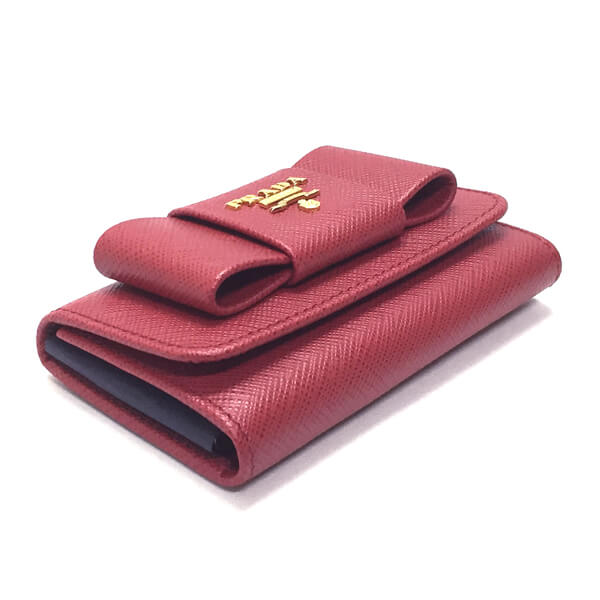 PRADA プラダキーケーススーパーコピー1PG222 SAFFIANO FIOCCO FUOCO リボンモチーフ 6連キーケース 1PG222_ZTM_F068Z
