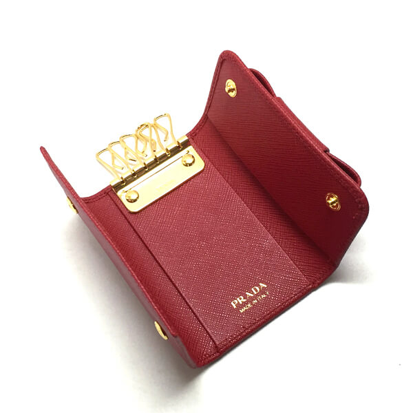 PRADA プラダキーケーススーパーコピー1PG222 SAFFIANO FIOCCO FUOCO リボンモチーフ 6連キーケース 1PG222_ZTM_F068Z