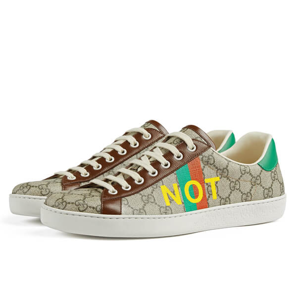 グッチ スニーカー コピー「グッチ FAKE NOT」ロゴをプリントした