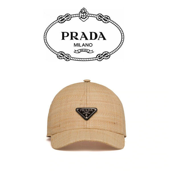 PRADA プラダ キャップ コピー 2020SS 新作 ストロー ベースボールキャップ 1HC231_2D5O_F0I55