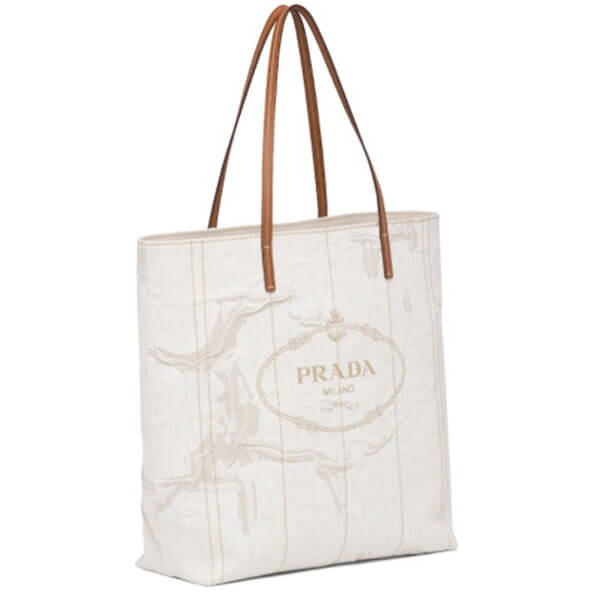プラダ トートバッグ コピー【日本未入荷】PRADA リネン ラージ 旅行にも Large Tote in Printed Linen Blend
