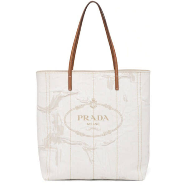 プラダ トートバッグ コピー【日本未入荷】PRADA リネン ラージ 旅行にも Large Tote in Printed Linen Blend