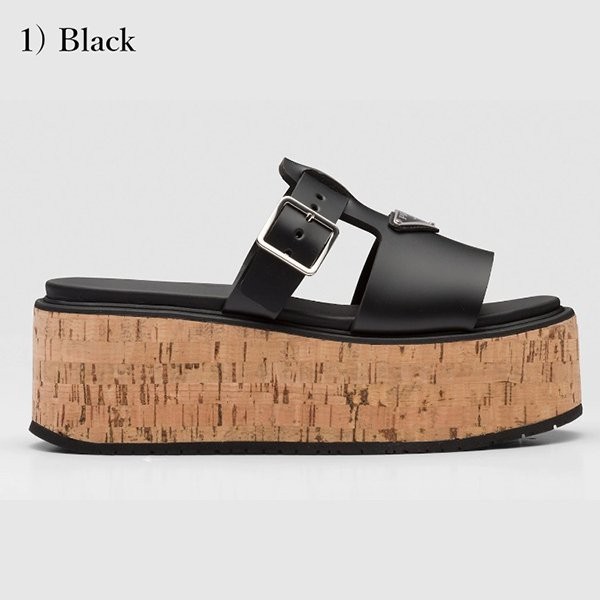 大注目プラダ 偽物 Rubber wedge platform sandals ウェッジサンダル
