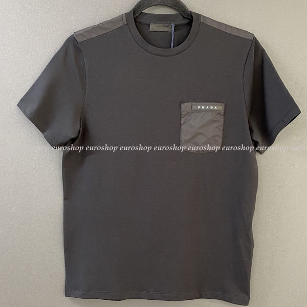 プラダ Tシャツ コピー PRADA 着心地◎ストレッチコットン素材 ポケット付半袖Tシャツ