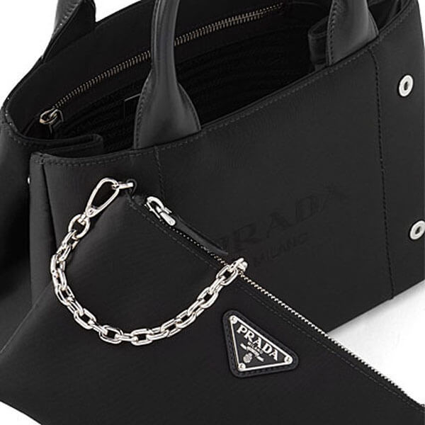 プラダ 偽物 バッグ 着脱ポーチ付き Prada ナイロン+レザーTote 1BG364_UKW_F0002_V_OOT