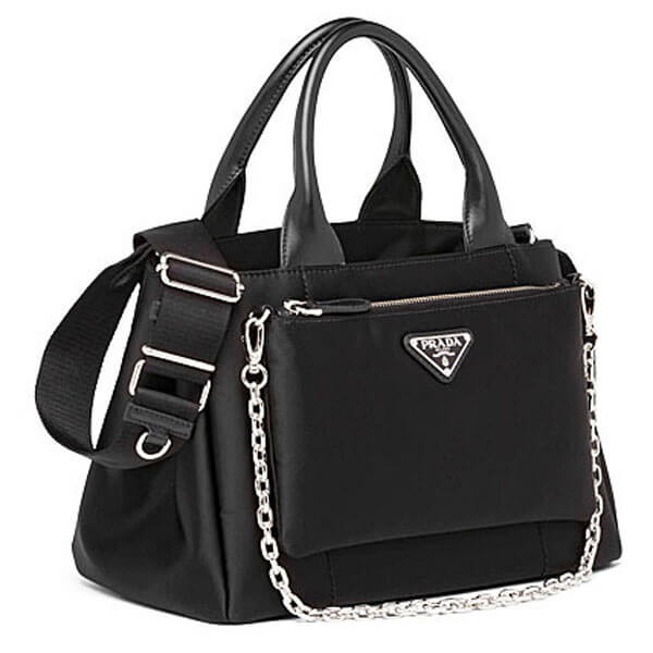 プラダ 偽物 バッグ 着脱ポーチ付き Prada ナイロン+レザーTote 1BG364_UKW_F0002_V_OOT