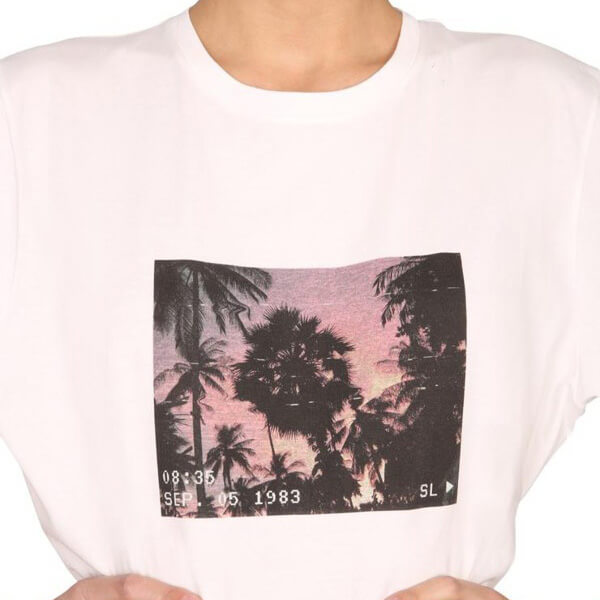 【サンローラン Tシャツ 偽物】北川景子ドラマTシャツ VHSサンセットTシャツ sannro-ran-2-2000