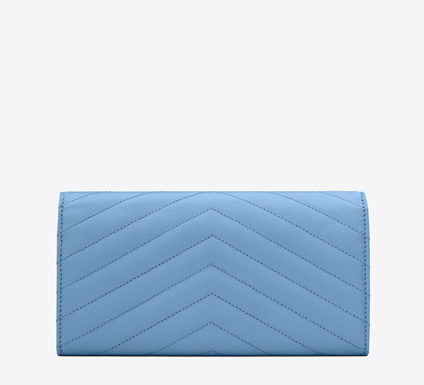 サンローラン*サンローランスーパーコピー☆ サンローラン モノグラム フラップ長財布 Blue 372264BOW02
