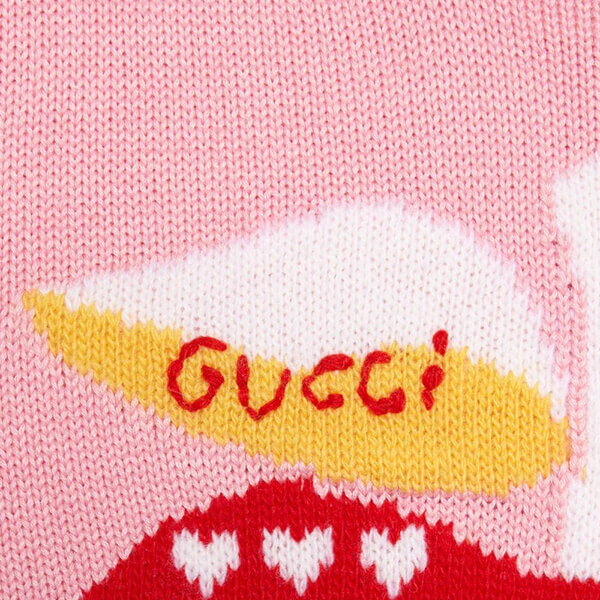 グッチ レポム 偽物【2021-22AW】グッチ ニット コピー アップル＆ハート ウールコットン セーター リンゴ ピンク664355 XKBYV 5943