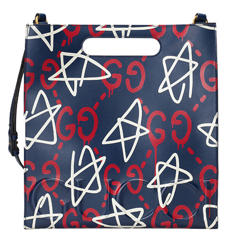 2017新作 セレブ愛用ブランド グッチスーパーコピー Ghost leather tote bag