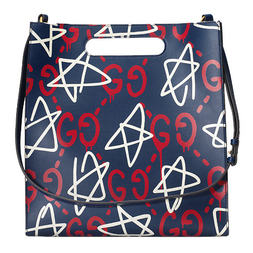 2017新作 セレブ愛用ブランド グッチスーパーコピー Ghost leather tote bag