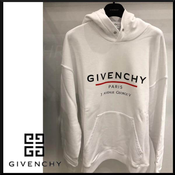 新作20AW☆ジバンシィコピー GIVENCHYラベル★フード付きロゴ入りコットンパーカー