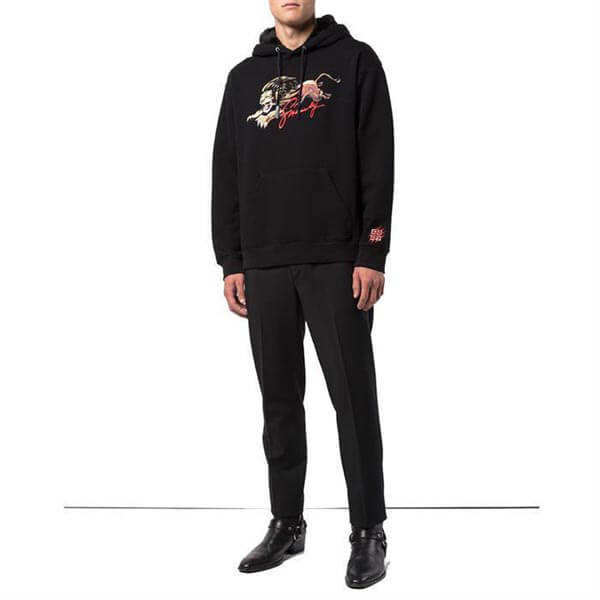 2020日本未発売新作 ジバンシィコピー GIVENCHY 20AW ライオンプリント パーカー_BLACK